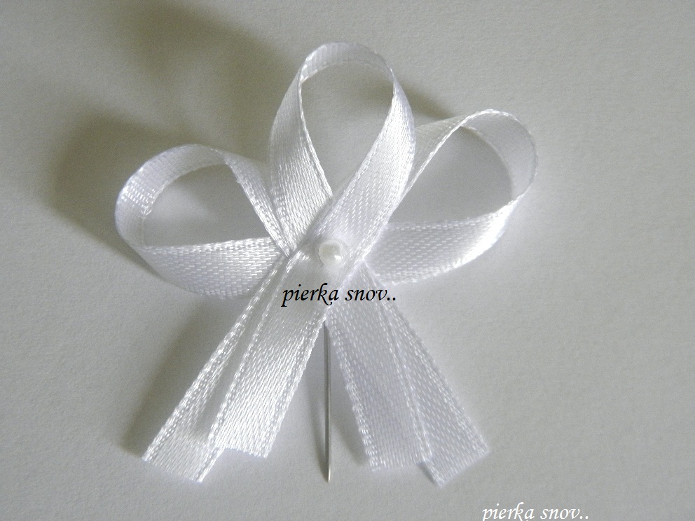svadobné pierko biele s perličkou
