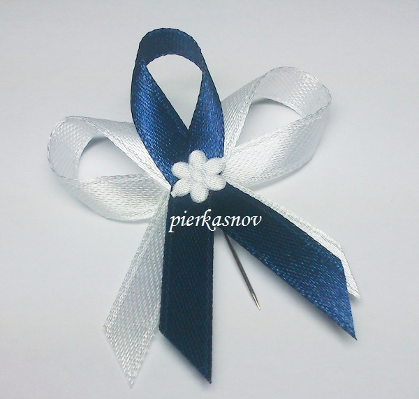 svadobné pierko bielo - modré VZOR 1