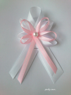 Svadobné pieko veľké  - bielo - ružové s perličkou