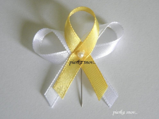 svadobné pierko bielo žlté s perličkou VZOR 1