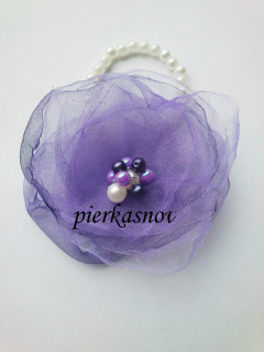 Náramok pre družičku fialový s perličkami