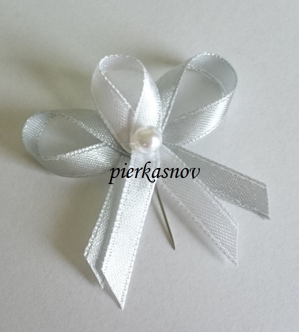 svadobné pierko bielo - strieborné s perličkou VZOR 2