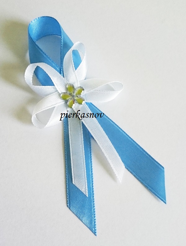 Svadobné pierka bielo modré 
