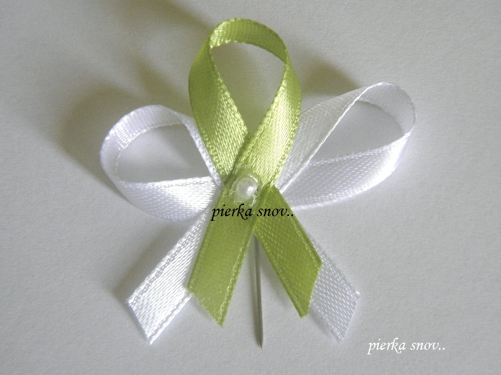 svadobné pierko zelené s perličkou VZOR 1