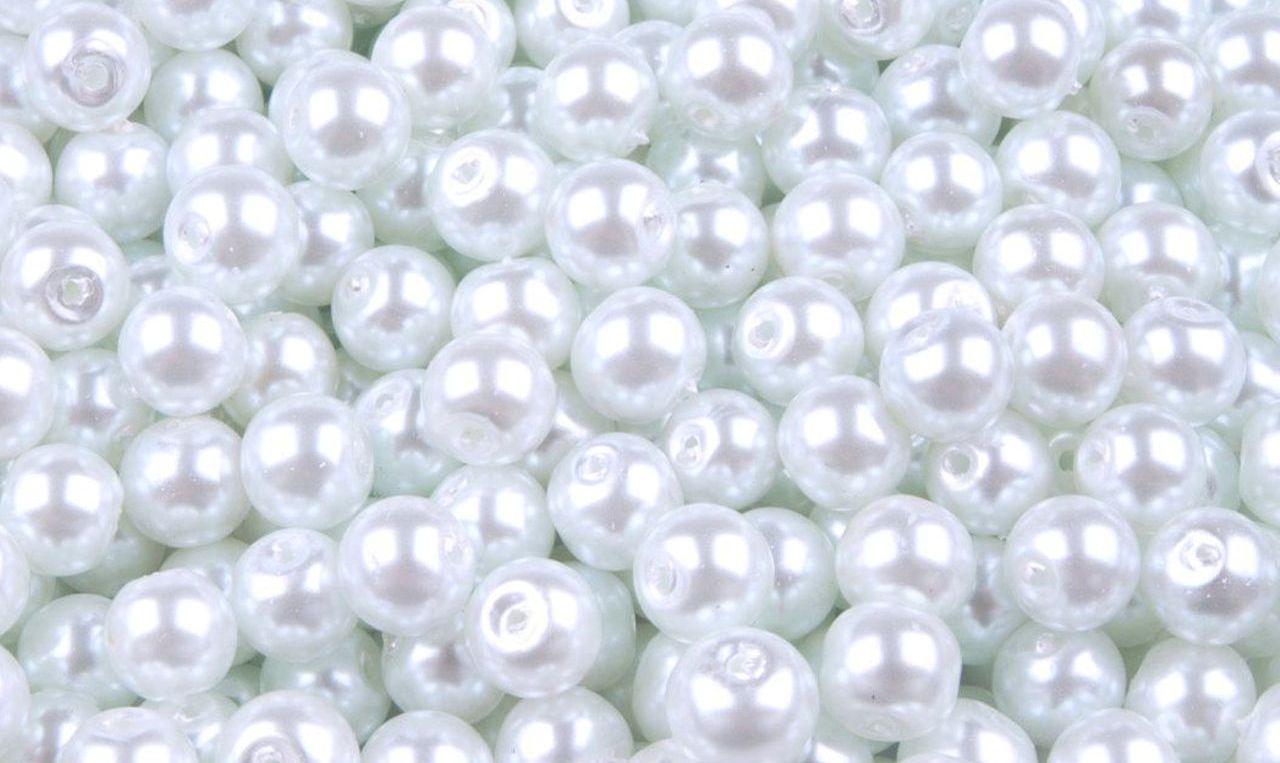 korálky - voskované perly gule  8mm hladké - 10 ks