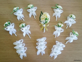 svadobné pierka biele ruže