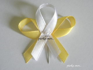 svadobné pierko bielo žlté s perličkou VZOR 2