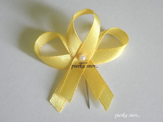 svadobné pierko bielo žlté s perličkou VZOR 3
