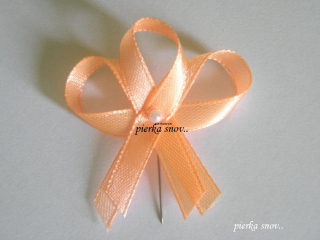 svadobné pierko bielo oranžové s perličkou VZOR 3